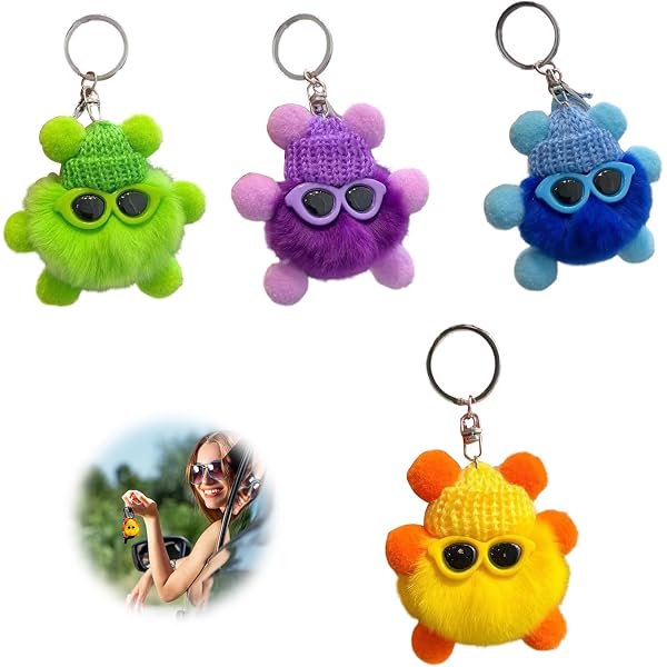 Amazon.co.jp: Festov ぬいぐるみキーホルダー 4個セット ふわふわ毛糸